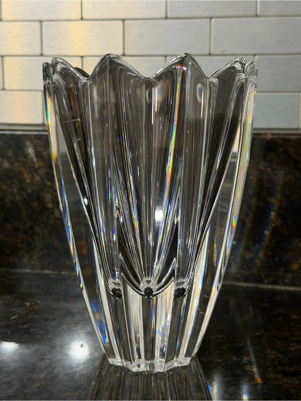 Orrefors Fleur Crystal Vase Jan Johansson | Signed, Made in Sweden | 6” Petite